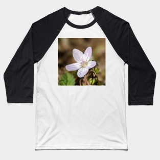 Pink and White Flower All Alone Baseball T-Shirt